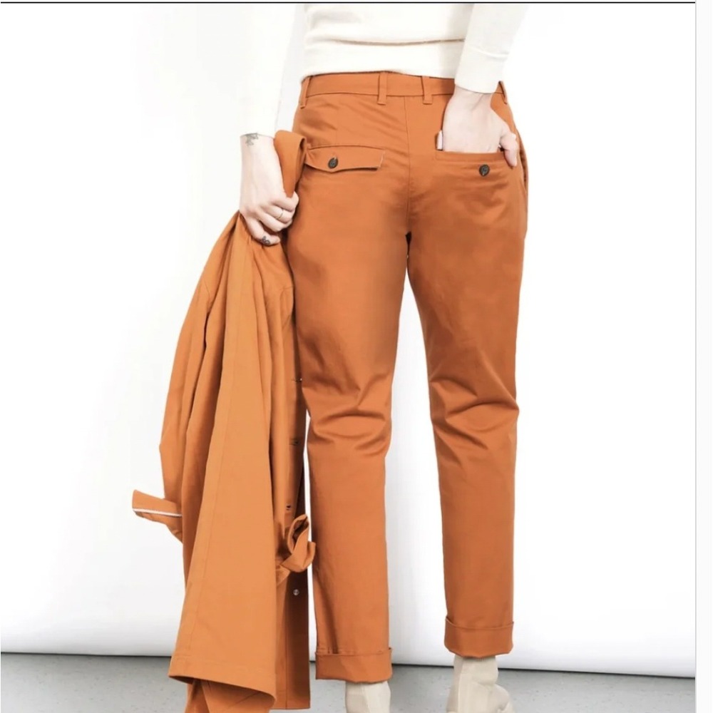 Wildfang The‎ Essential Trouser Burnt Orange Ochre Cotton Stretch Pants Size 4